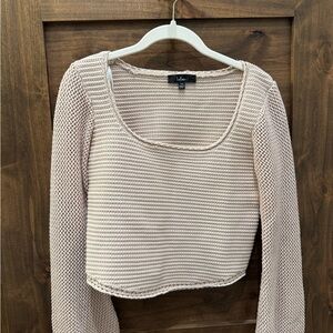 Lulu's Beige Knit Crop Top